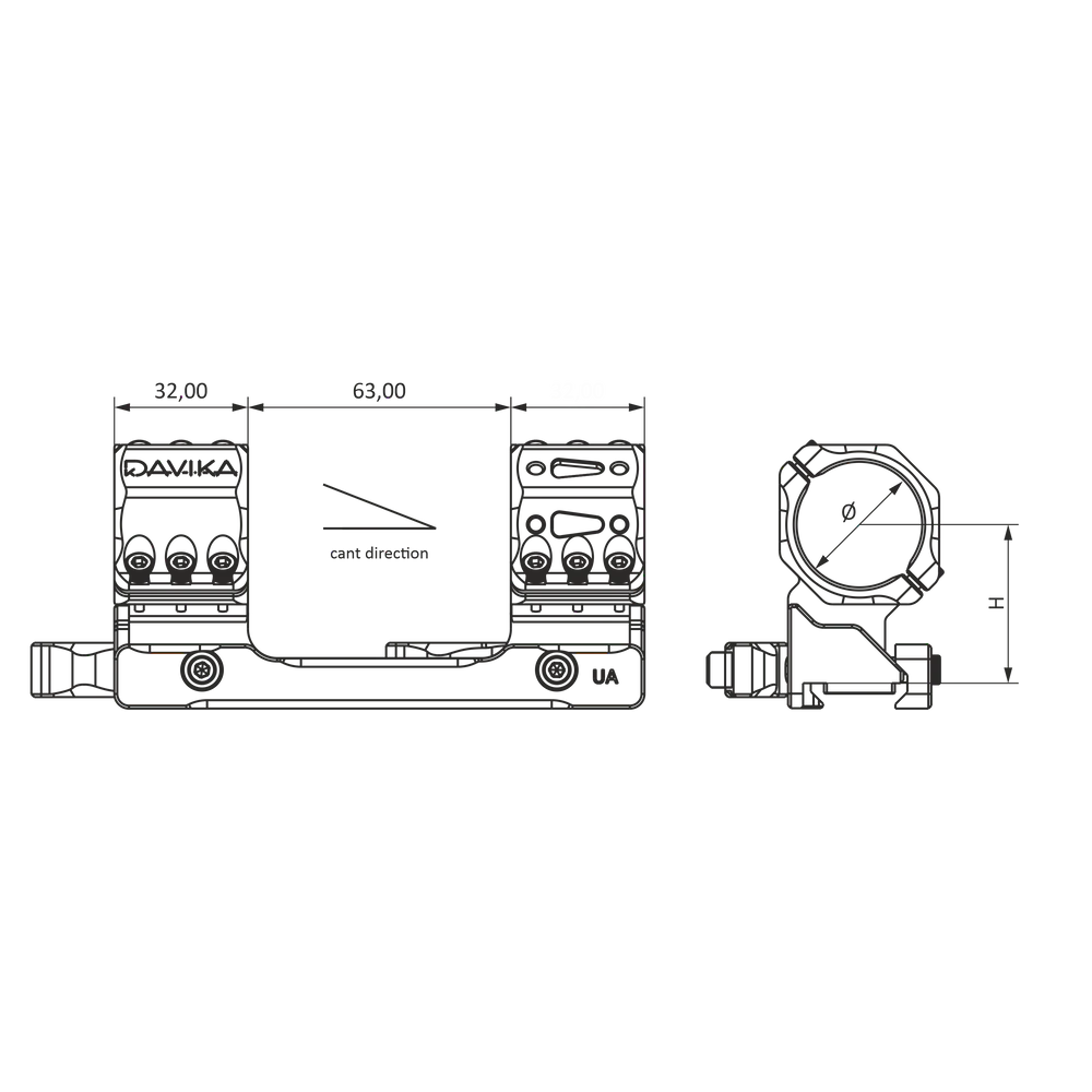 30mm kikkertmontage | Picatinny QD Ergo base