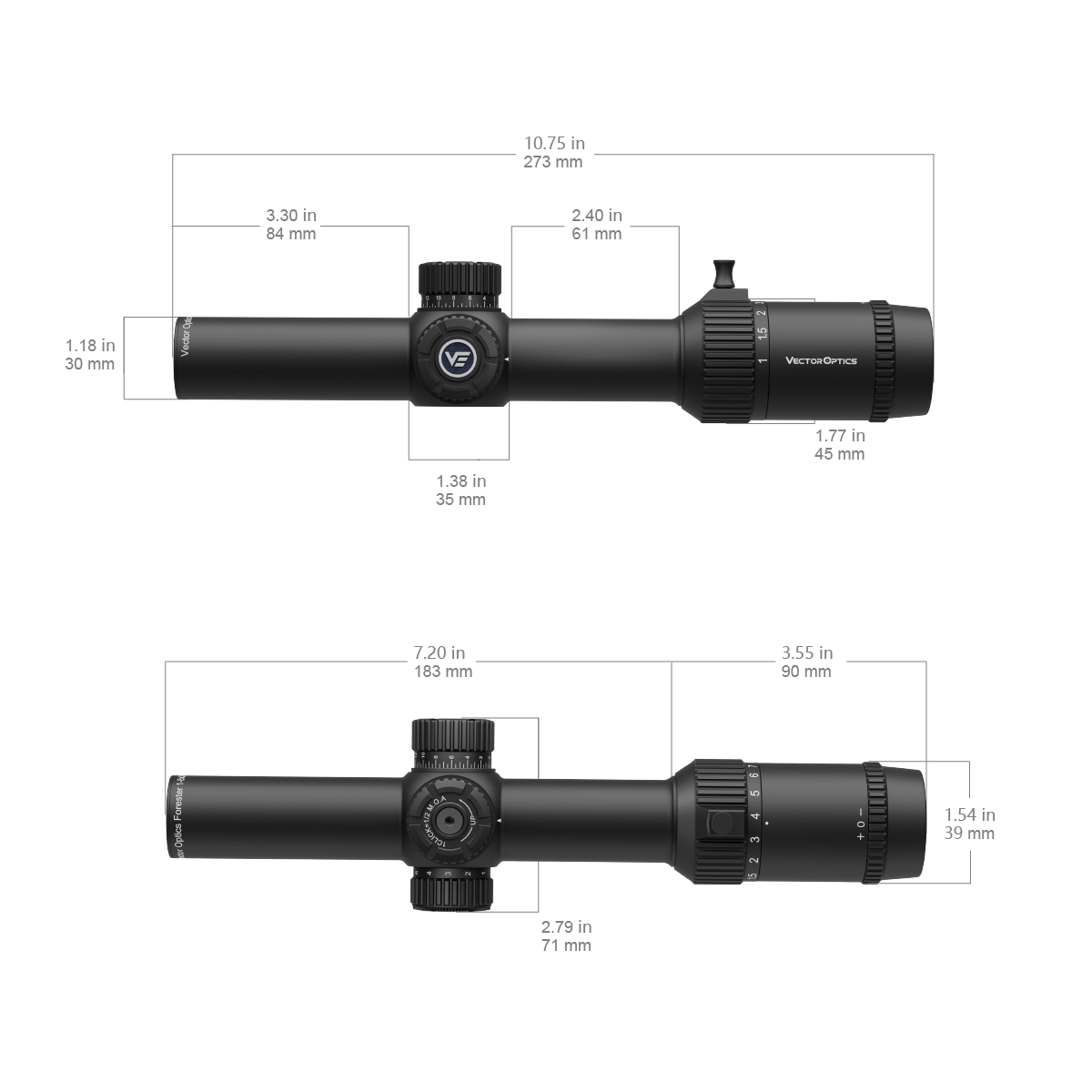 Vector Optics Forester 1-8x24 SFP riffelkikkert Vector Optics