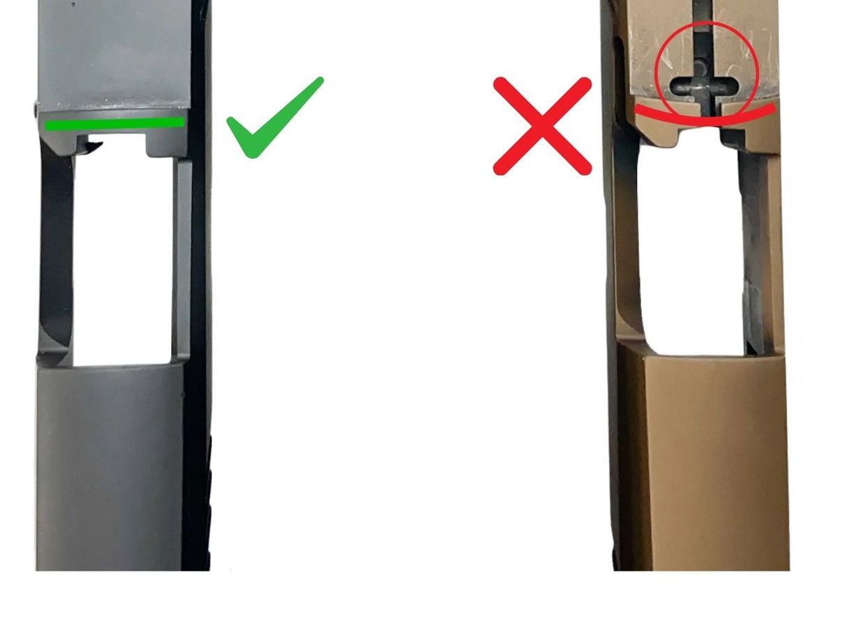 Sig P320 XFIVE ældre varianter optics ready-udskæring - forskelle