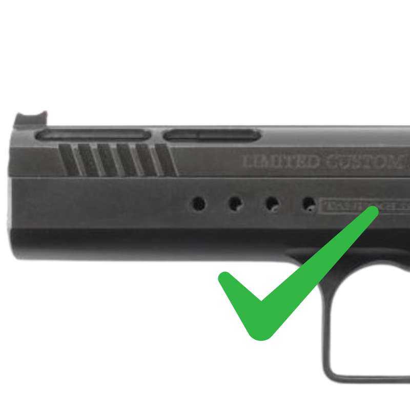 Rødpunkts side rødpunktsmontage for Tanfoglio models with pre-drilled holes | Trijicon RMR footprint