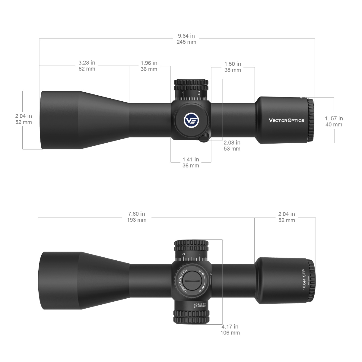 Vector Optics Veyron 10x44 SFP kompakt riffelkikkert