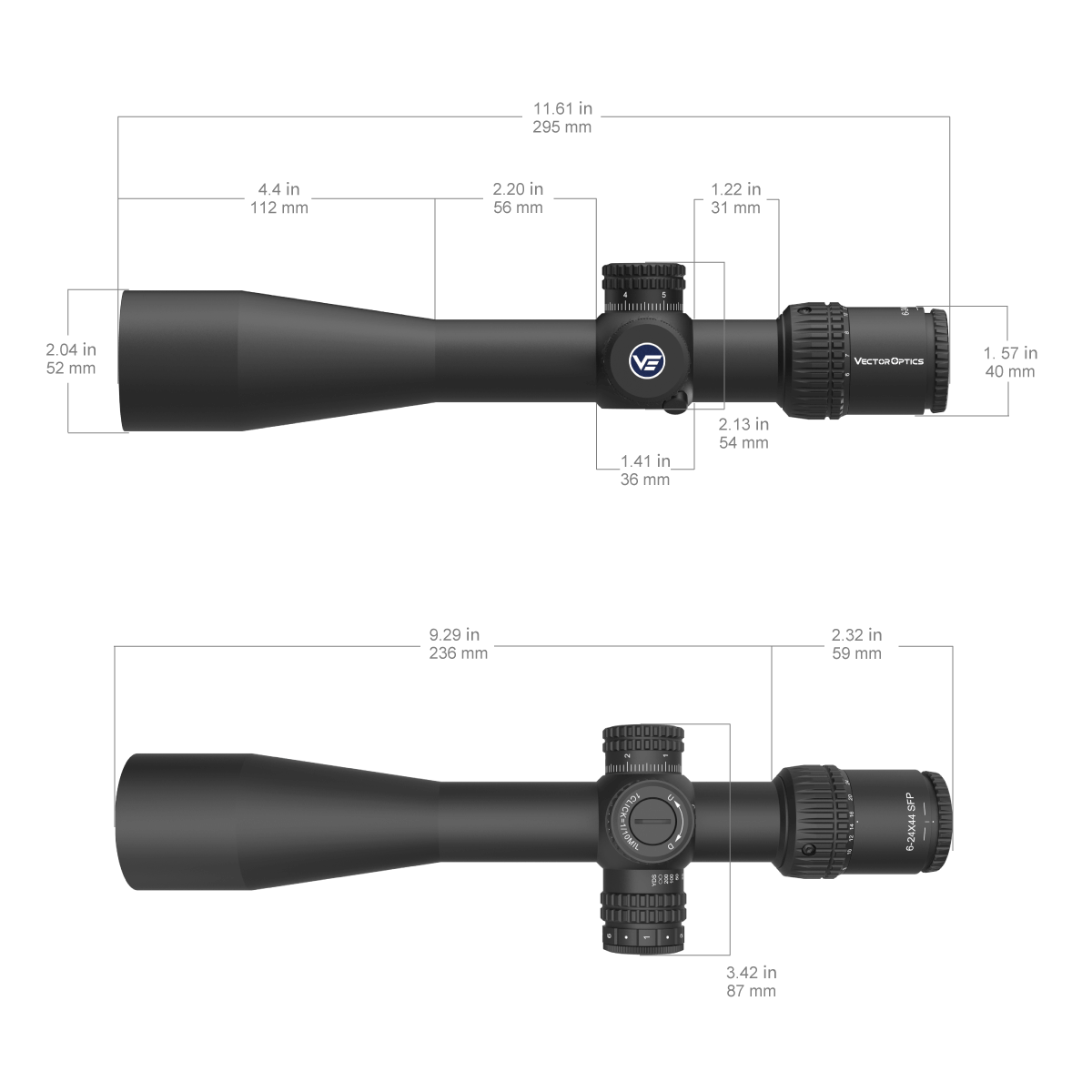 Vector Optics Veyron 6-24x44IR SFP kompakt riffelkikkert