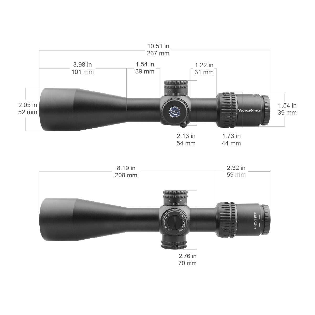 Vector Optics Veyron 4-16x44 FFP riffelkikkert