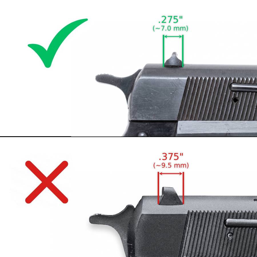 Browning Hi-Power Vigilante adjustable rear sight | white dots