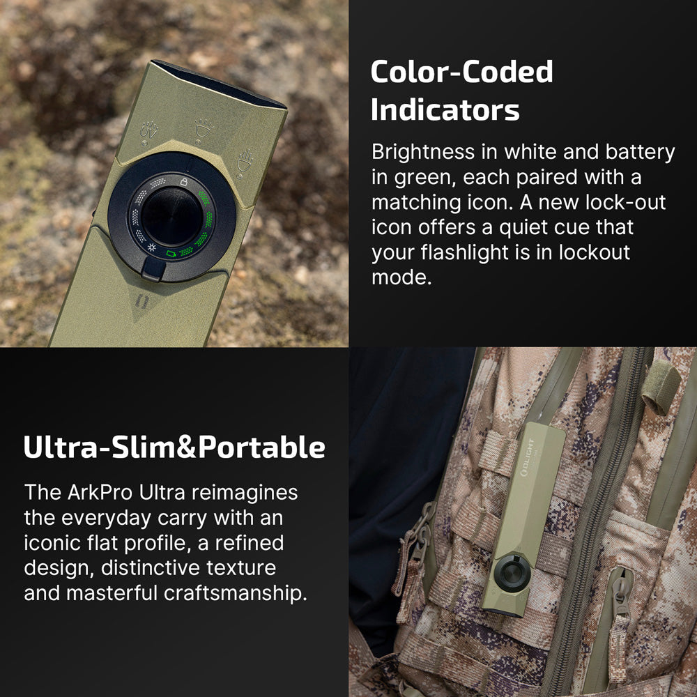 Olight ArkPro Ultra | flad 4-i-1 EDC lygte | 1.700 lm - Olive Green