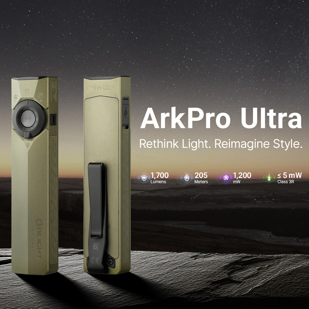 Olight ArkPro Ultra | flad 4-i-1 EDC lygte | 1.700 lm - Olive Green