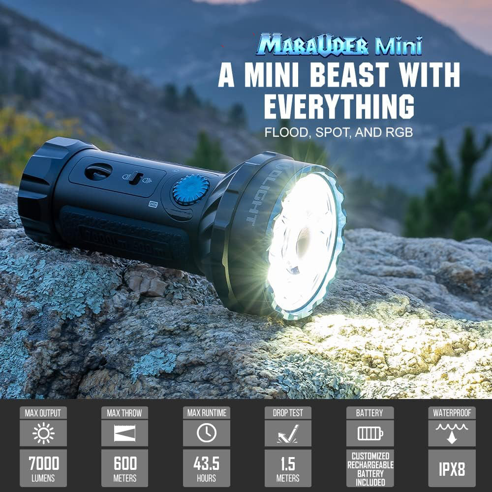 Olight Marauder Mini | genopladelig lygte i flere farver | 7.000 lm