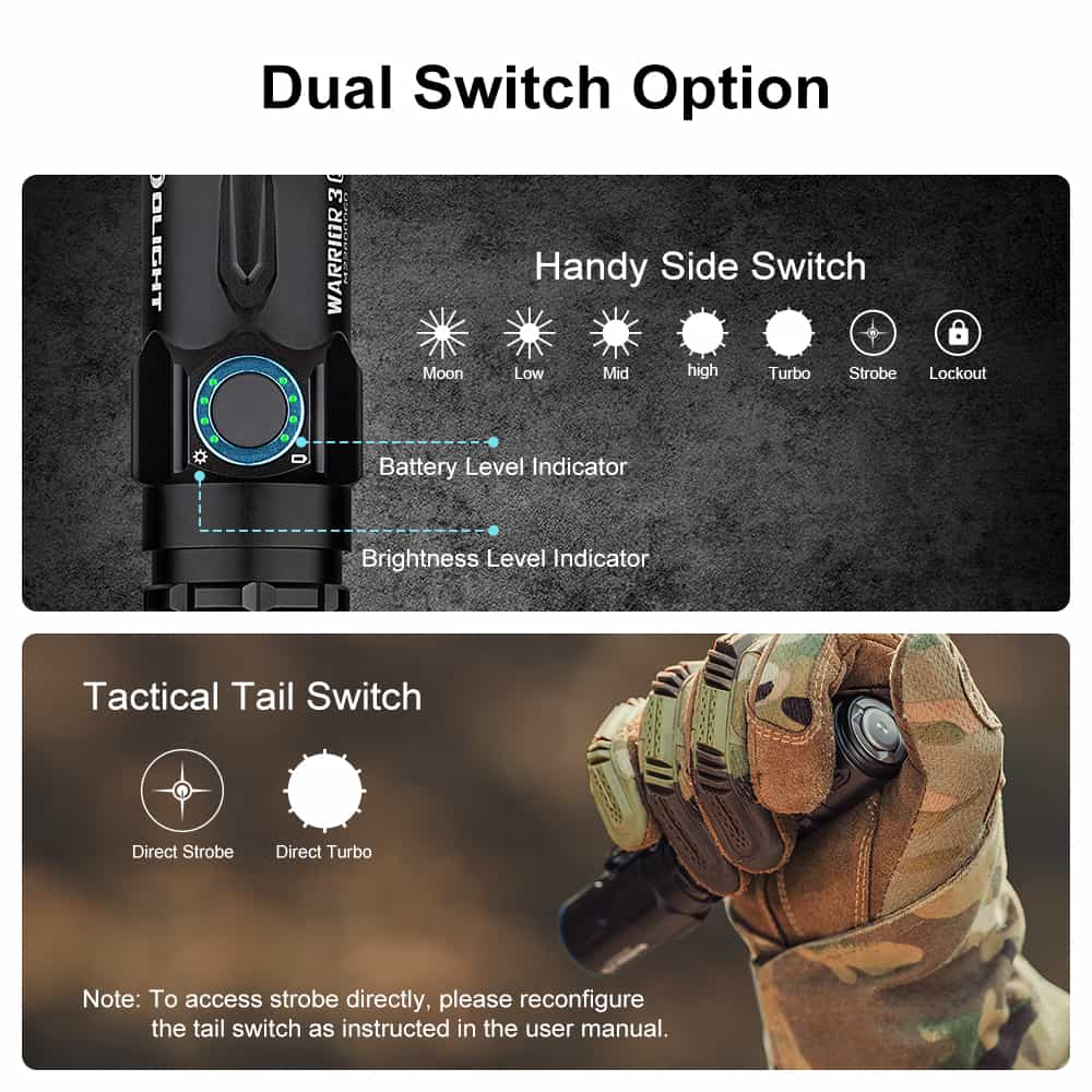 Olight Warrior 3S | taktisk lygte | 2.300 lm