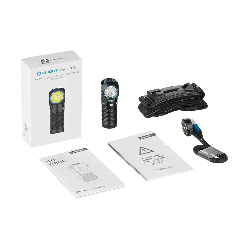 Perun 3 Mini | genopladelig pandelampe | 1 250 lm