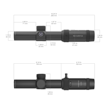 Vector Optics Forester 1-4x24SFP riffelkikkert