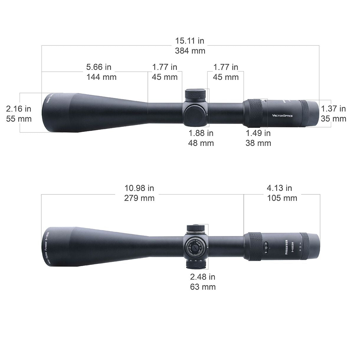 Vector Optics Forester 3-15x50SFP riffelsigte 