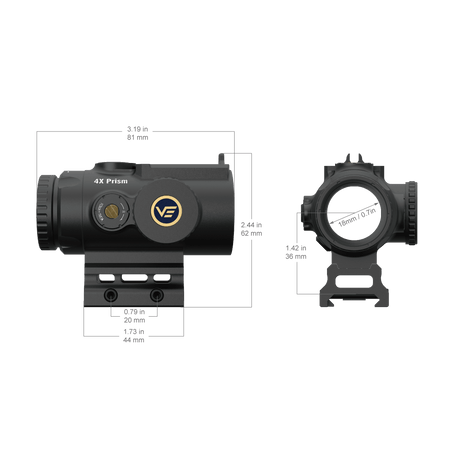 Vector Optics Paragon 4x24 ultra kompakt prismekikkertsigte til riffel