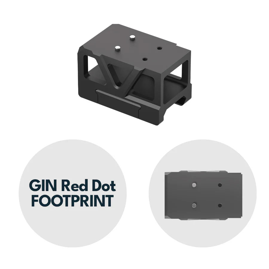 Picatinny rødpunktsmontage med forhøjer [32 mm] | C-More RTS footprint
