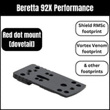Beretta 92X Performance rødpunkt montage universel | type A 