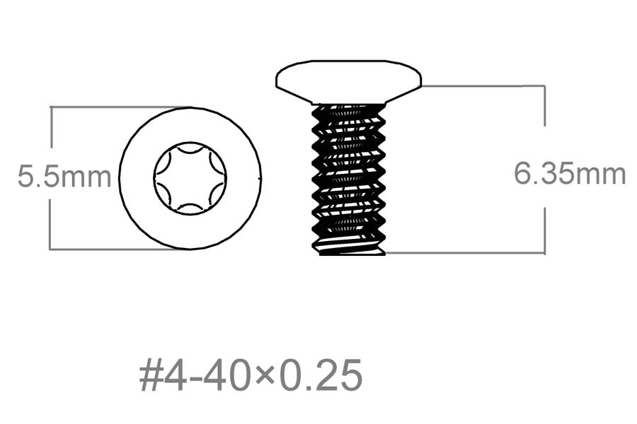 Sæt med skruer 3 stk | 4-40x0.250" [T10] 