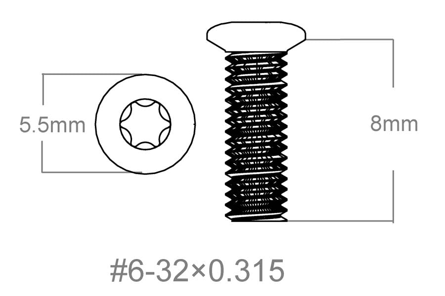 Sæt med skruer 3 stk | 6-32x0.315" [T10] 