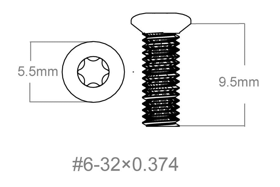 Sæt med skruer 3 stk | 6-32x0.374" [T10] 