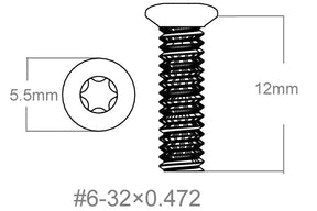 Sæt skruer 3 stk. | 6-32x0.472’’ [T10]