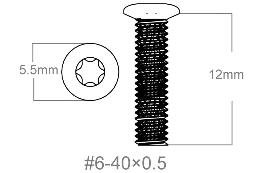 Sæt med skruer 3 stk | 6-40x0.5" [T10] 