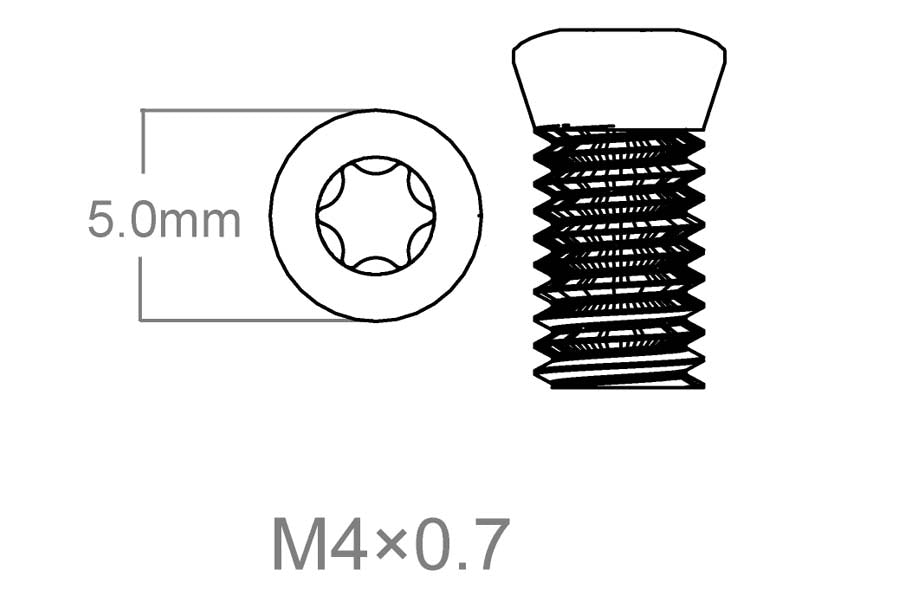 Sæt med skruer 3 stk | M4x0.7 [T10] 8 mm 