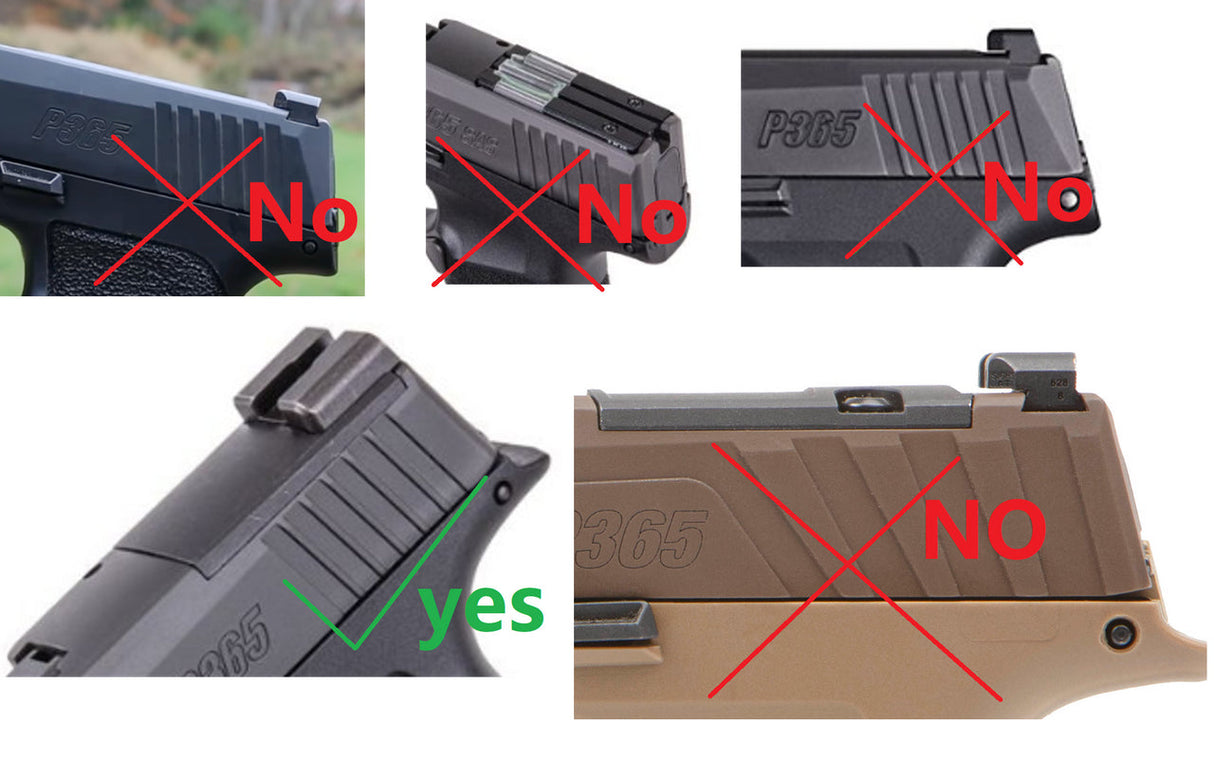 Sig P365 [X & XL] adapterplade kompatibilitetstjek
