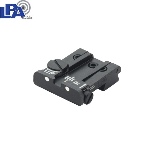 Tanfoglio Limited, EAA Witness, IWI Jericho, Springfield P9 fully adjustable rear sight [old dovetail 9.5 mm] | with white dots
