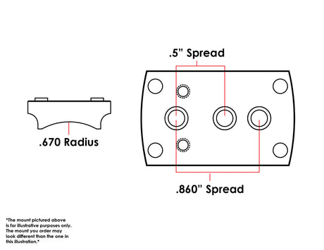 Universal shotgun / rifle [.670’’ Radius] rødpunktsmontage | type S [RMSc DPP K-series footprint]