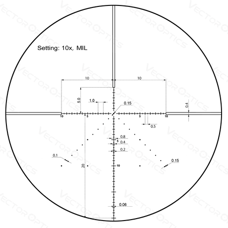 Vector Optics Veyron 10x44 SFP kompakt riffelkikkert