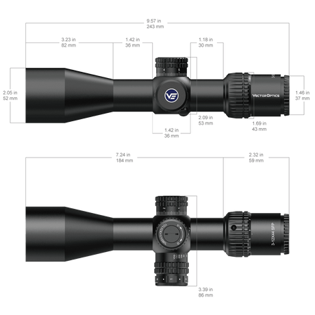 Vector Optics Veyron 3-12x44IR SFP kompakt riffelkikkert