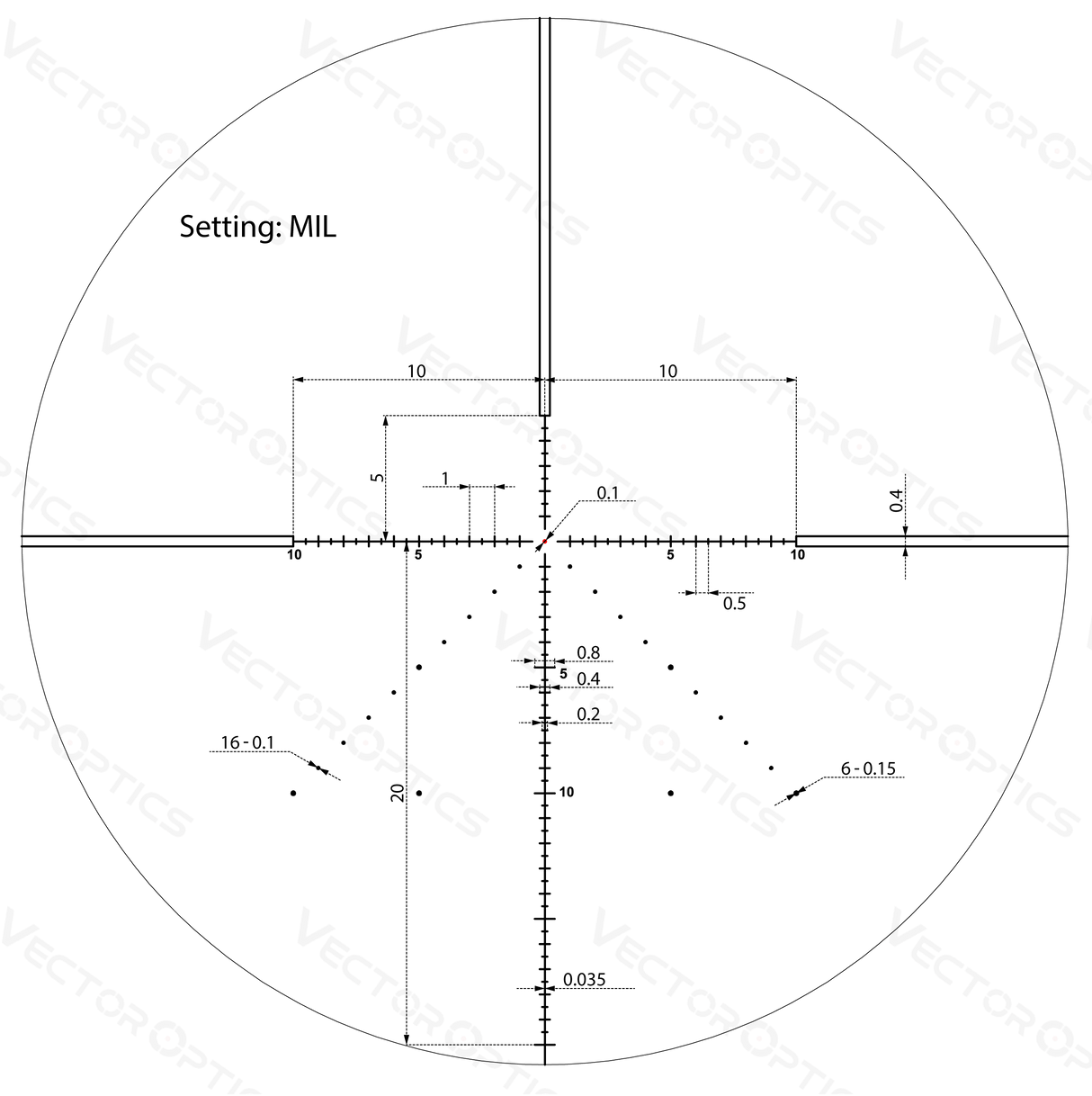 Vector Optics Veyron 4-16x44 IR Første Brændpunkt Belyst riffelsigte 