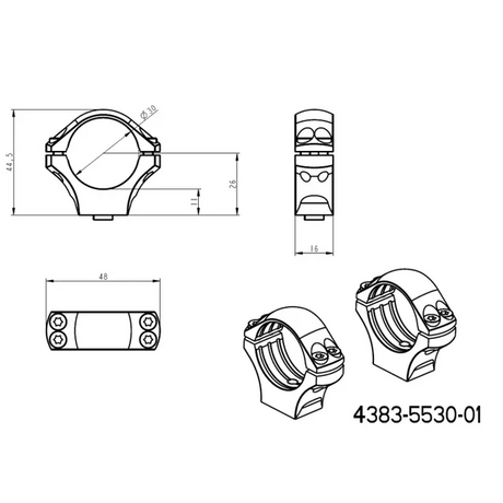 30mm scope rings | short Blaser base