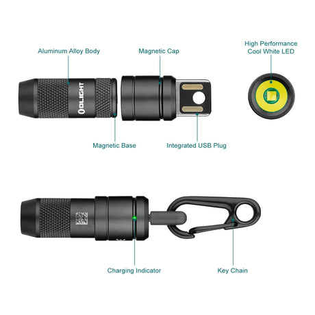 Olight imini 2 | mini genopladelig nøgleringslygte | 50 lm
