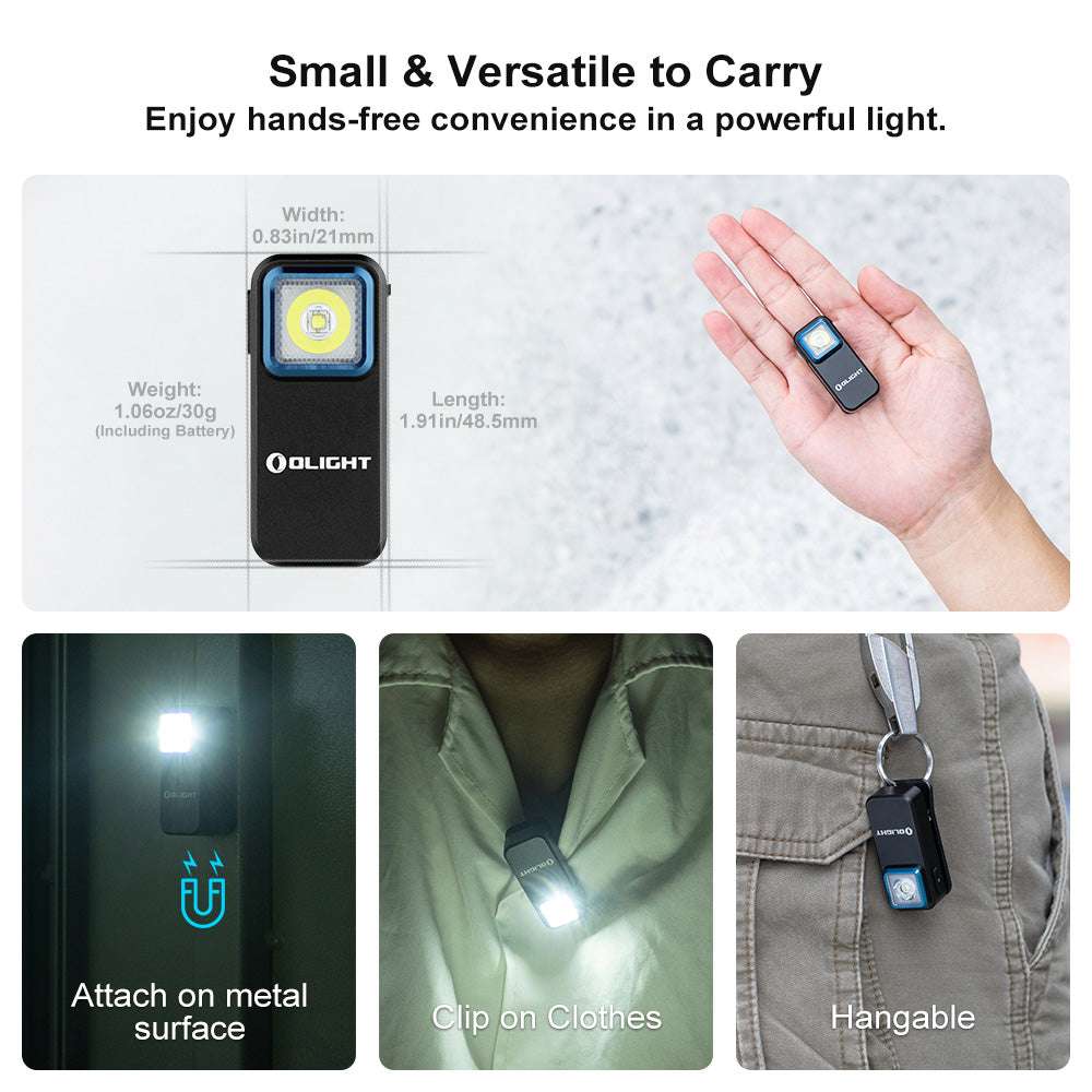 Olight Oclip | genopladelig EDC clip light | 300 lm - Sort