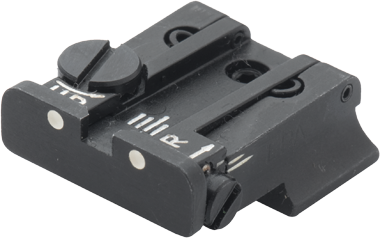 Smith & Wesson [Cal. 10 Cal. 45 3rd Gen] justerbart bagsigte | hvide prikker