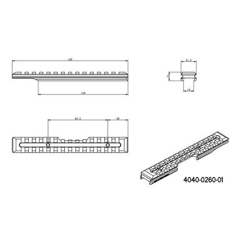 Brno ZKM 451 Picatinny skinne [steel] | 16 mm